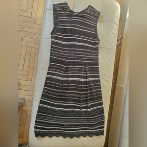 Nanette Lepore wool blend black/silver sparkly party dress size S